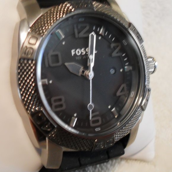 New Fossil Pr549 Stainless Analog Black 